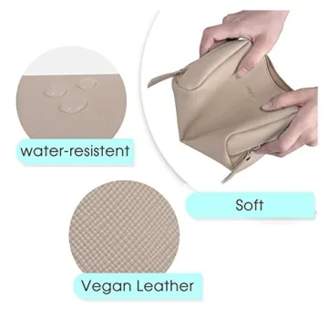 Compact Vegan Leather Makeup Bag for Stylish Organization