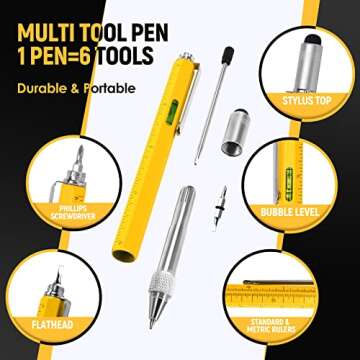 BIIB Gifts for Men, Multitool Pen Birthday Gifts for Men, Cool Gadgets Gifts for Him, Mens Gifts for...
