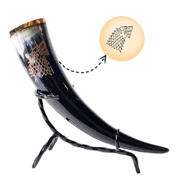 Handcrafted Game of Thrones Ale Horn - House Stark Gift