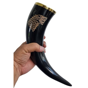 Handcrafted Game of Thrones Ale Horn - House Stark Gift