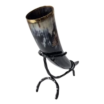 Handcrafted Game of Thrones Ale Horn - House Stark Gift