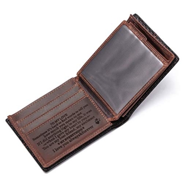 Engraved Leather Wallet Gift for Boyfriend or Husband