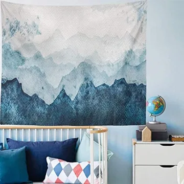 Summor Blue Mountains Tapestry 60X80 Inch Wall Art