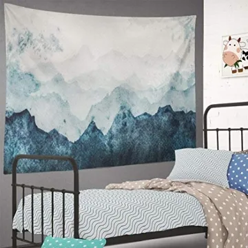 Summor Blue Mountains Tapestry 60X80 Inch Wall Art