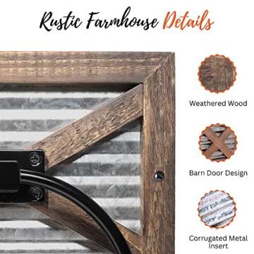 Autumn Alley Rustic Farmhouse Towel Holder for Bathroom, Rustic Hand Towel Holder, Rustic Towel Rack Holder, Wall Mounted, Western Bathroom Decor, Wood Country Decor, Galvanized Metal, Black Ring