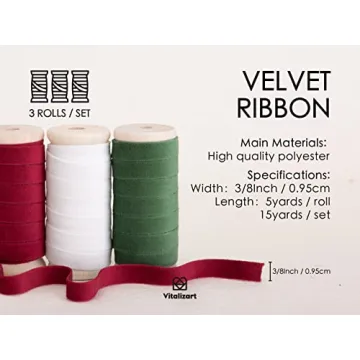 Premium Christmas Velvet Ribbon Set for Crafts & Gift Wrapping