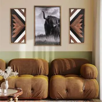 Flangairy Aztec Wall Decor | Rustic Wooden Art for Home