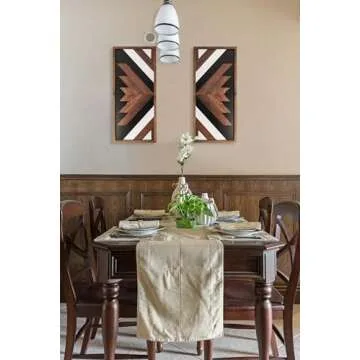 Flangairy Aztec Wall Decor | Rustic Wooden Art for Home