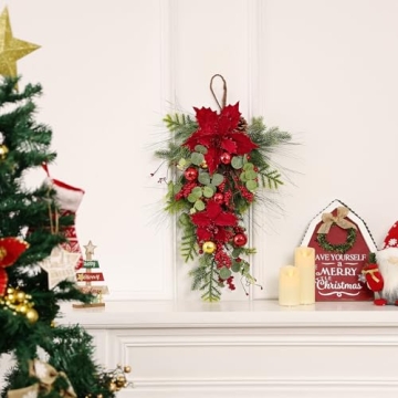 Stylish 2 Pcs Christmas Teardrop Swags for Your Home