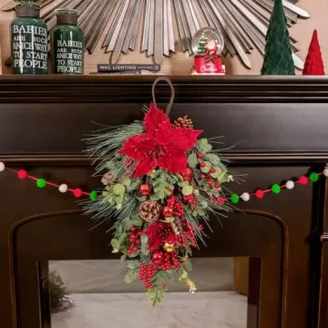 Stylish 2 Pcs Christmas Teardrop Swags for Your Home