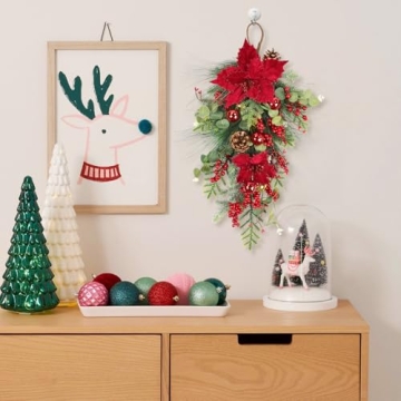 Stylish 2 Pcs Christmas Teardrop Swags for Your Home