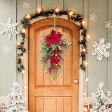 Stylish 2 Pcs Christmas Teardrop Swags for Your Home