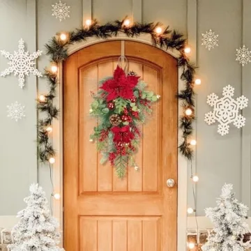 Stylish 2 Pcs Christmas Teardrop Swags for Your Home