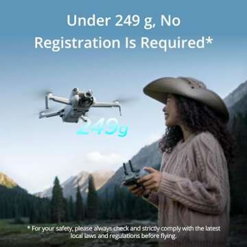 DJI Mini 4 Pro Folding Drone with RC 2 Remote (With Screen) Fly More Combo, 4K HDR Video, Under 249g...