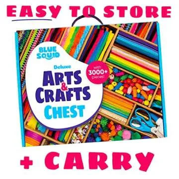Blue Squid Arts & Crafts Chest - 3000+ Deluxe Art Supplies Box