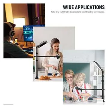 NEEWER Adjustable Camera Desk Mount with Overhead Arm