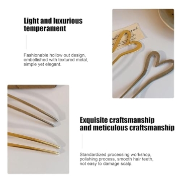 Elegant 2-Pack U-Shaped Heart Hairpins for All Styles