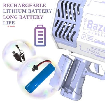 PAIE Bubble Gun Machine with Colorful Lights 69 Holes