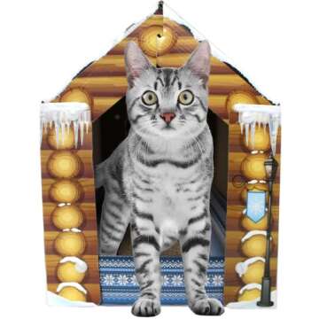 ACC Winter Cat House & Cat Scratcher w/ Bonus Catnip included
