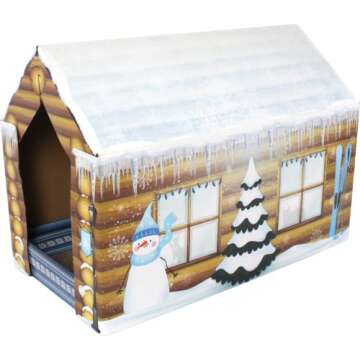 ACC Winter Cat House & Cat Scratcher w/ Bonus Catnip included