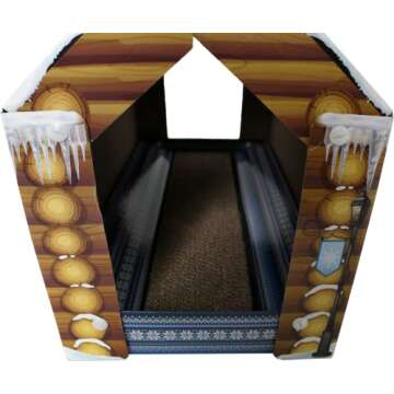 ACC Winter Cat House & Cat Scratcher w/ Bonus Catnip included