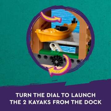 LEGO Friends Adventure Camp Water Sports Outdoor Toy Building Set, Pretend Play Gift Idea for Girls and Boys Ages 7 Years and Up, Camping Toy with 3 Mini Doll Characters and a Bear Figure, 42626