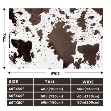 Cute Cow Print Blanket Soft Warm Throw Blanket Fleece Flannel Fuzzy Lightweight Travel Blankets Cozy...
