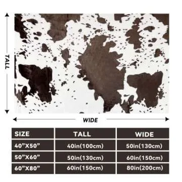 Cute Cow Print Blanket Soft Warm Throw Blanket Fleece Flannel Fuzzy Lightweight Travel Blankets Cozy...