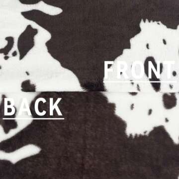 Cute Cow Print Blanket Soft Warm Throw Blanket Fleece Flannel Fuzzy Lightweight Travel Blankets Cozy All-Season Black Couch Cow Blankets and Throws for Daughter Adults Students Teen 50x60 inch