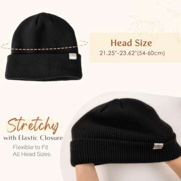 YANIBEST Satin Lined Beanie Hat Perfect for Winter Wear