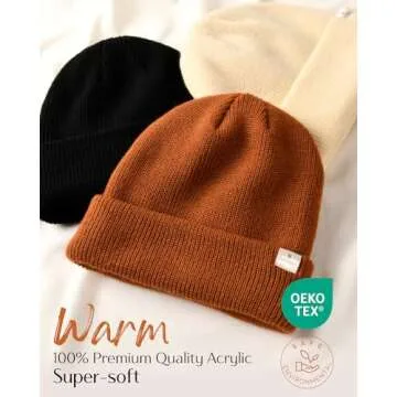 YANIBEST Satin Lined Beanie Hat Perfect for Winter Wear