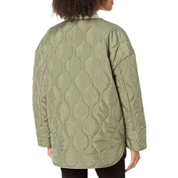 The Drop Women's James Quilted Loose Jacket, Olive, XXS