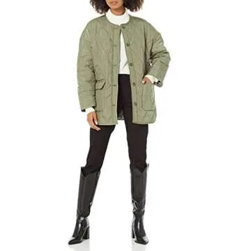 The Drop Women's James Quilted Loose Jacket, Olive, XXS