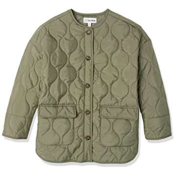 The Drop Women's James Quilted Loose Jacket, Olive, XXS