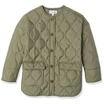 The Drop Women's James Quilted Loose Jacket, Olive, XXS