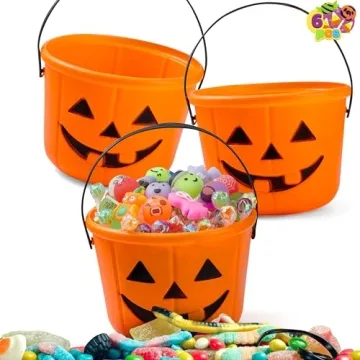 JOYIN 6PCS Halloween Trick or Treat Pumpkin Bucket, Jack O Lantern Candy Basket and Buckets for Tric...