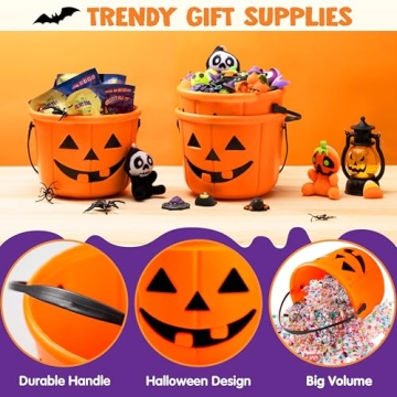 JOYIN 6PCS Halloween Trick or Treat Pumpkin Buckets for Kids