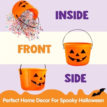 JOYIN 6PCS Halloween Trick or Treat Pumpkin Buckets for Kids