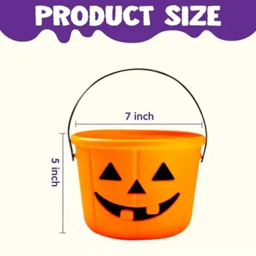 JOYIN 6PCS Halloween Trick or Treat Pumpkin Buckets for Kids