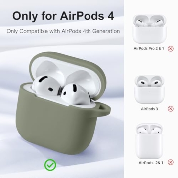 DaQin Compatible with AirPods 4 Case – Soft Silicone Full Protection with Keychain