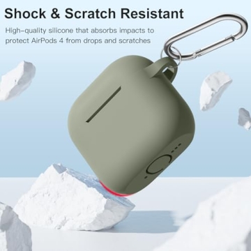 DaQin AirPods 4 Case - Protective Silicone with Keychain