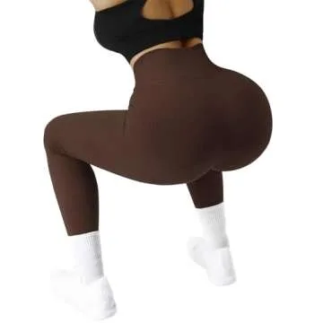 SUUKSESS Ribbed Seamless Workout Leggings for Women