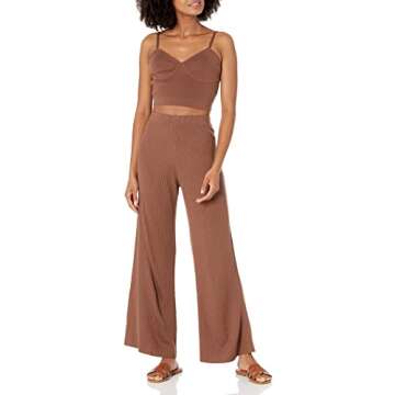 The Drop Women's Catalina Pull-On Rib Sweater Pant, Coffee Bean, XS