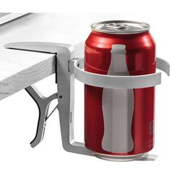 Vector Cup Holder -- Clip-on and Portable For Travel, Airplanes, Cafes, Desks, Tables and Wheelchairs