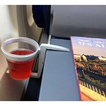 Vector Cup Holder -- Clip-on and Portable For Travel, Airplanes, Cafes, Desks, Tables and Wheelchairs