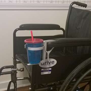 Vector Cup Holder -- Clip-on and Portable For Travel, Airplanes, Cafes, Desks, Tables and Wheelchairs