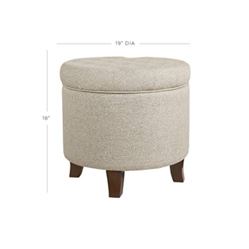 Homepop Round Velvet Ottoman Storage Seat for Living Room