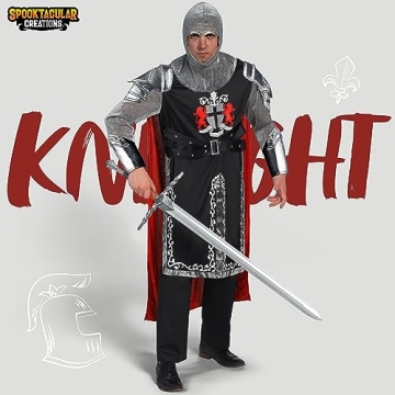 Deluxe Medieval Knight Costume for Halloween Parties