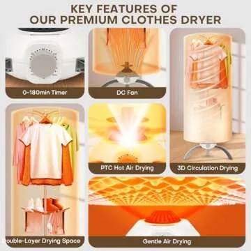 Compact Portable Clothes Dryer - Quick Dry 900W Solution
