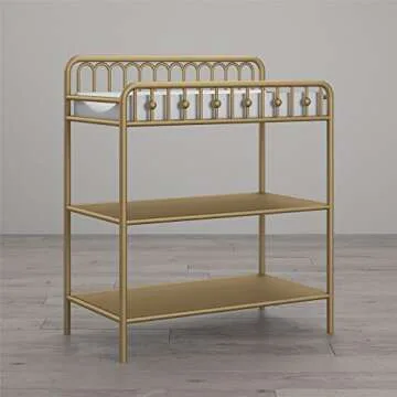 Stylish Gold Metal Changing Table for Modern Nurseries